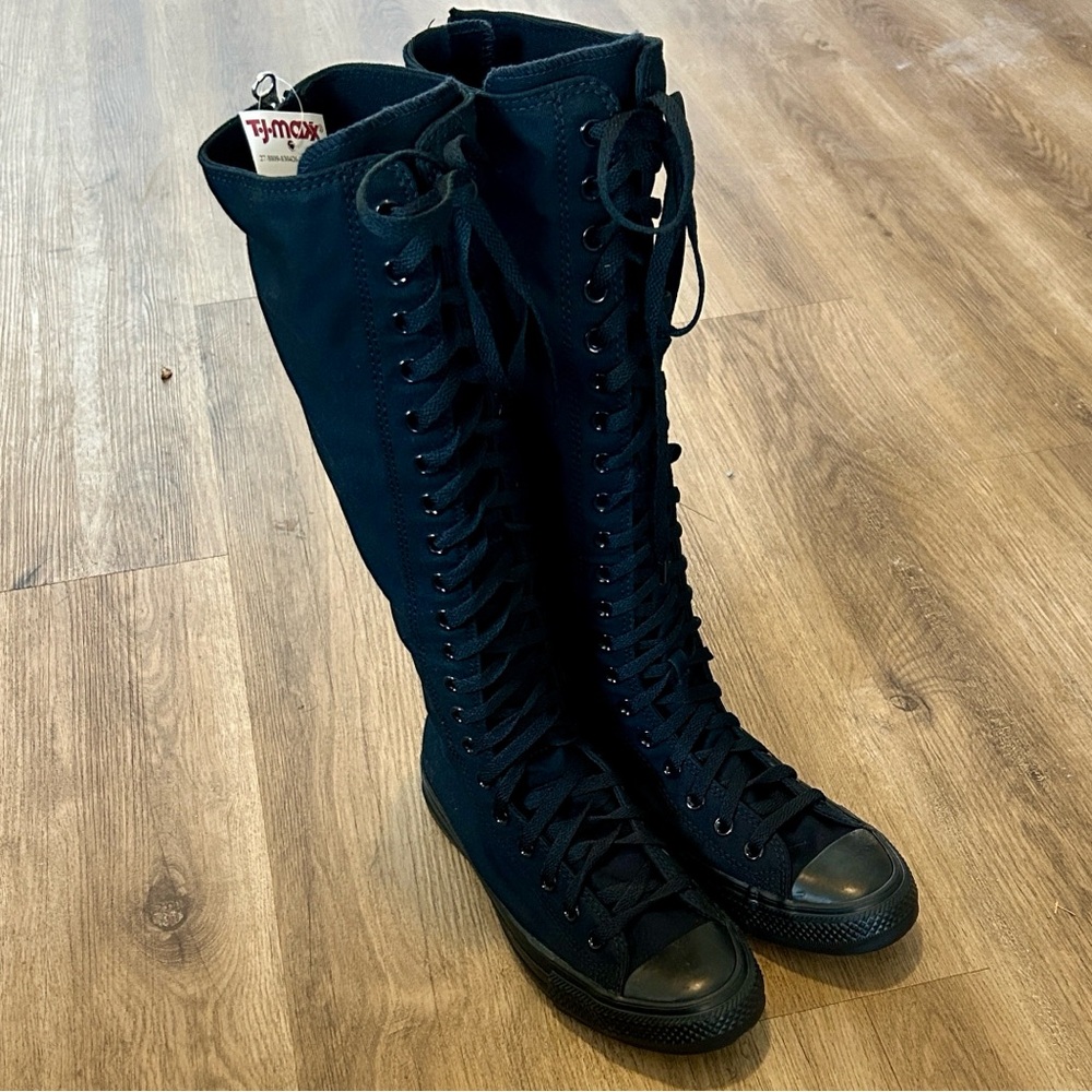 NWT Converse Chuck Taylor All Star XX-Hi knee-high sneakers. Black Size 8.5 - Picture 5 of 13